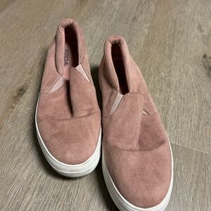 Soda Pink Suede Slip-On Sneakers